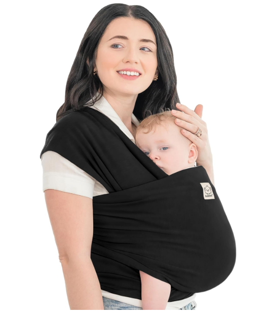 Baby Wrap Carrier - All in 1 Original Baby Carrier Newborn to Toddler Sling, Easy to Wear, Hands Free Bonding, Lightweight, Breathable Infant Wraps (Trendy Black)